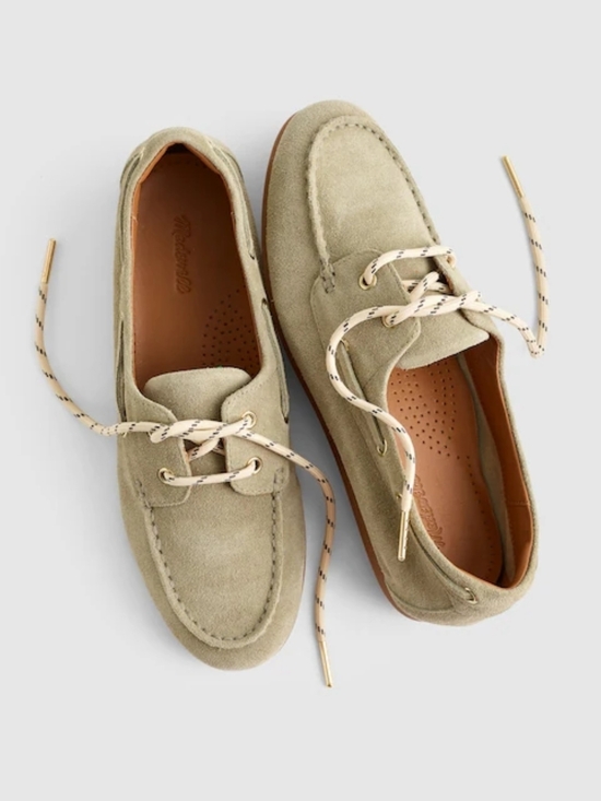 Madewell Shoes - New! Madewell The Jamie Boat Shoe in Leather Suede Pale Fatigue 9